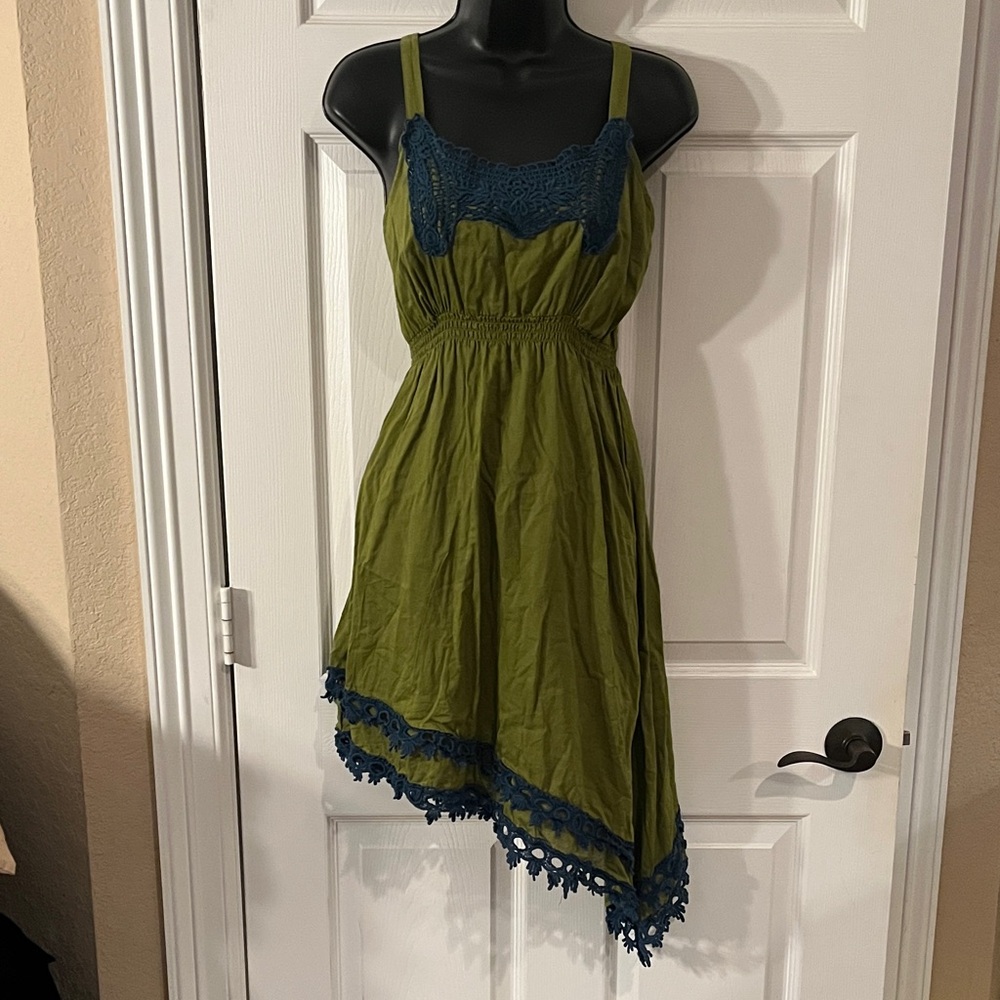 Matilda Jane Asymmetrical Dress with Lace Trim